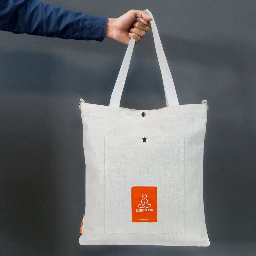 The Natural Hippy Multipurpose Hemp Shoulder Bag, 100% Hemp Handmade Sling Bag with Adjustable Straps, Unisex Hemp Side Bag (Off White)